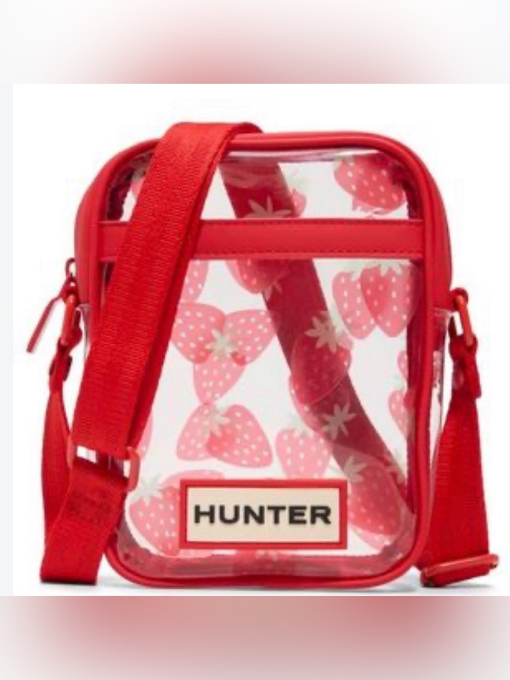 HUNTER- Women’s Red Strawberry Clear Crossbody Bag